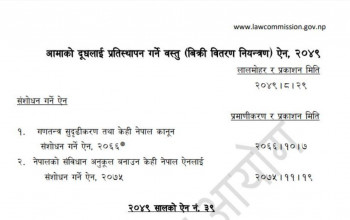 आमाको दूधलाई प्रतिस्थापन गर्ने वस्तु (बिक्री वितरण नियन्त्रण) ऐन, २०४९